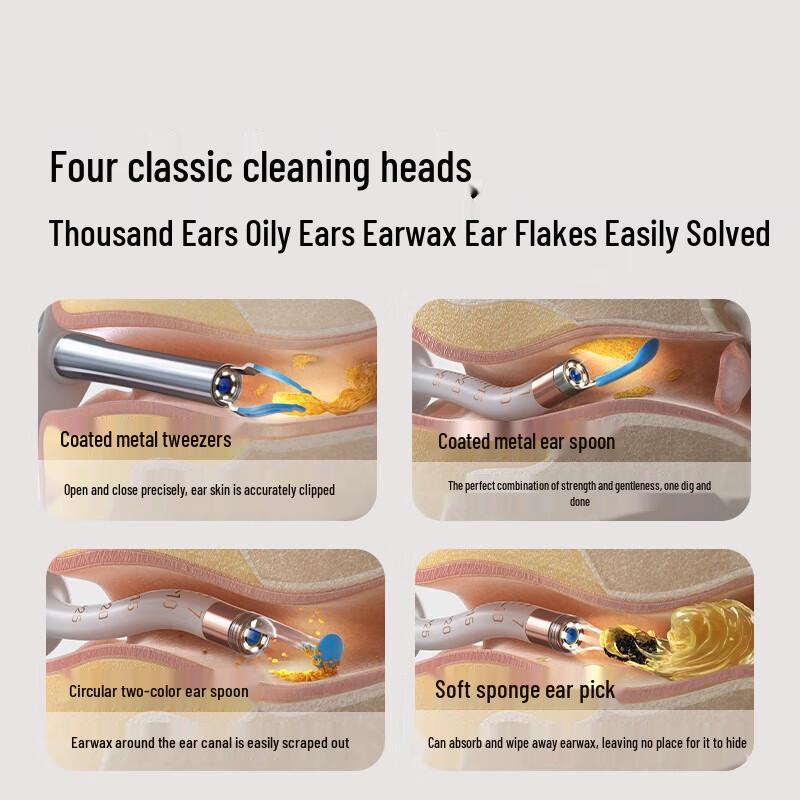 BEBIRD Snake-Shaped Visual Ear Pick Kit with Tweezers