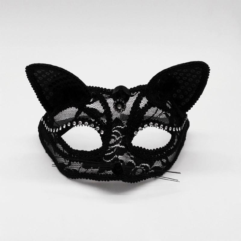 Cats Lace Mask Cosplay Mask Half Face Sexy Fox Face Mask Night Club Shows Dance Role Playing Prop  Lace Mask Masquera