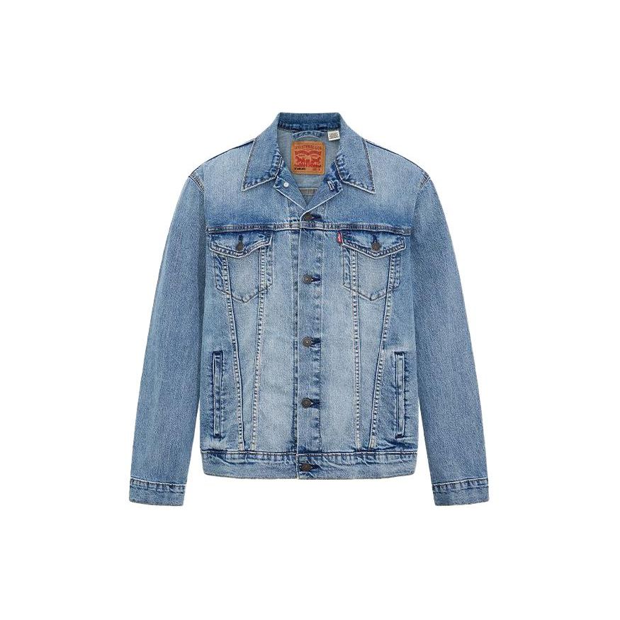 Levis Single Button Square Neck Pocket Design Long Sleeve Denim Jacket Men Jackets Blue 72334-0658