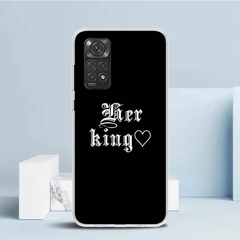 Lovers King Queen Phone Case For Xiaomi Redmi Note 15 14 14S 13 12S 12 Pro Plus 11S 11 11T 11E 10S 10 + Soft TPU Back Cover Redm