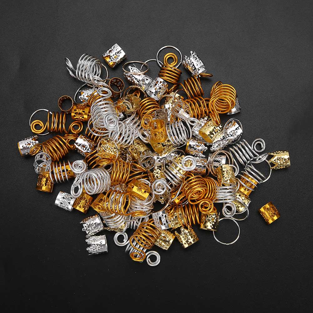 160pcs Hair Braid Rings Dreadlocks Ring Hollow Fashion Hair Decoration Accessories