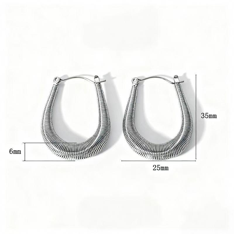 

Titanium Steel U-Shaped Spring Earrings - Light Luxury High-End Women s Jewelry