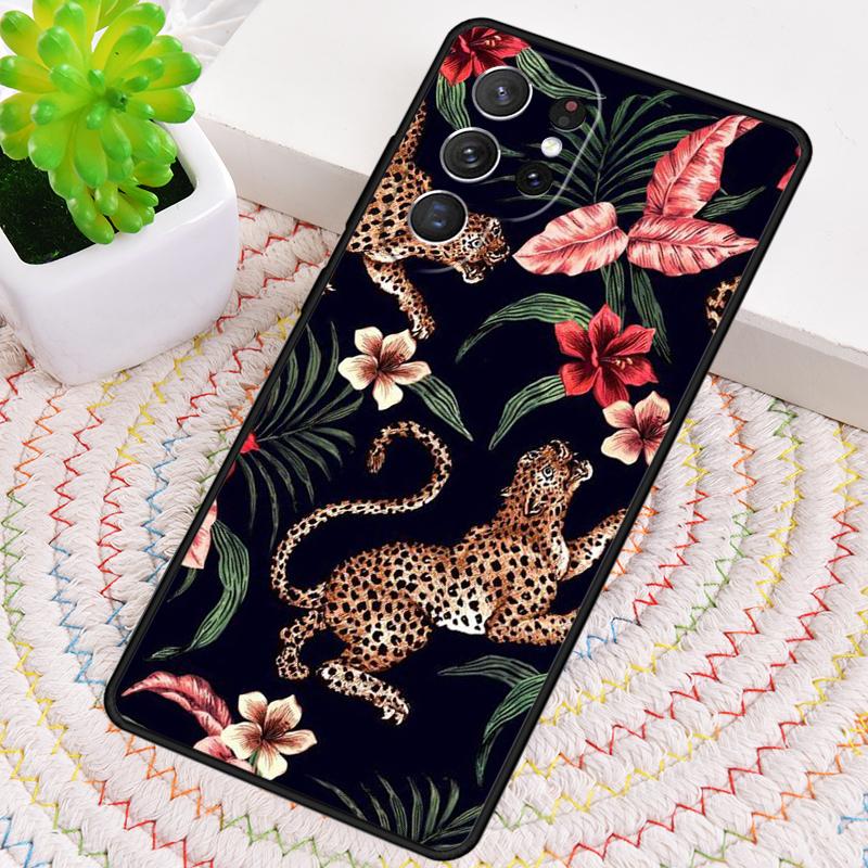 

Luxury Tiger Leopard Silicone Phone Case For Samsung Galaxy note 10 pro S26 S25 S24 S23 S22 S21 Plus S25Ultra Capa Cover Galaxy S22+ 5G