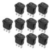 10pcs 23mm  Rocker Switches 3Pin 2Position Round Boat  ONOFF