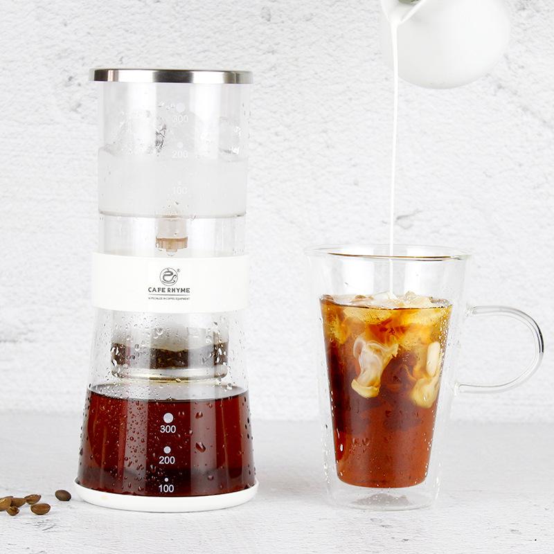 Ice Drip Coffee Maker with High Borosilicate Glass - Cold Brew Pot for Commercial and Household Use