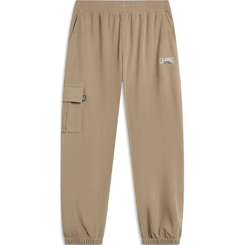 

Li Ning Серия Спортивный Стиль Однотонные Со средней посадкой Удобные Дышащие Универсальные Вязаные спортивные штаны с манжетами Мужские брюки AKXT753-2 M