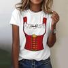 Women's Casual Pullover T Shirt Short Sleeve Round Neck Top Oktoberfest Print Tee Shirt for Festival and Everyday Wear