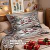 3pcs imitation relief Christmas Santa Claus Merry Christmas, print coreless bedding set multi size bedroom bedding decoration