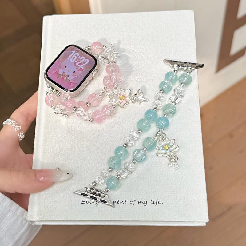 Glazed Lotus Beaded Strap for Xiaomi 10 Smart Band, Huawei GT6, and Apple iWatch 11