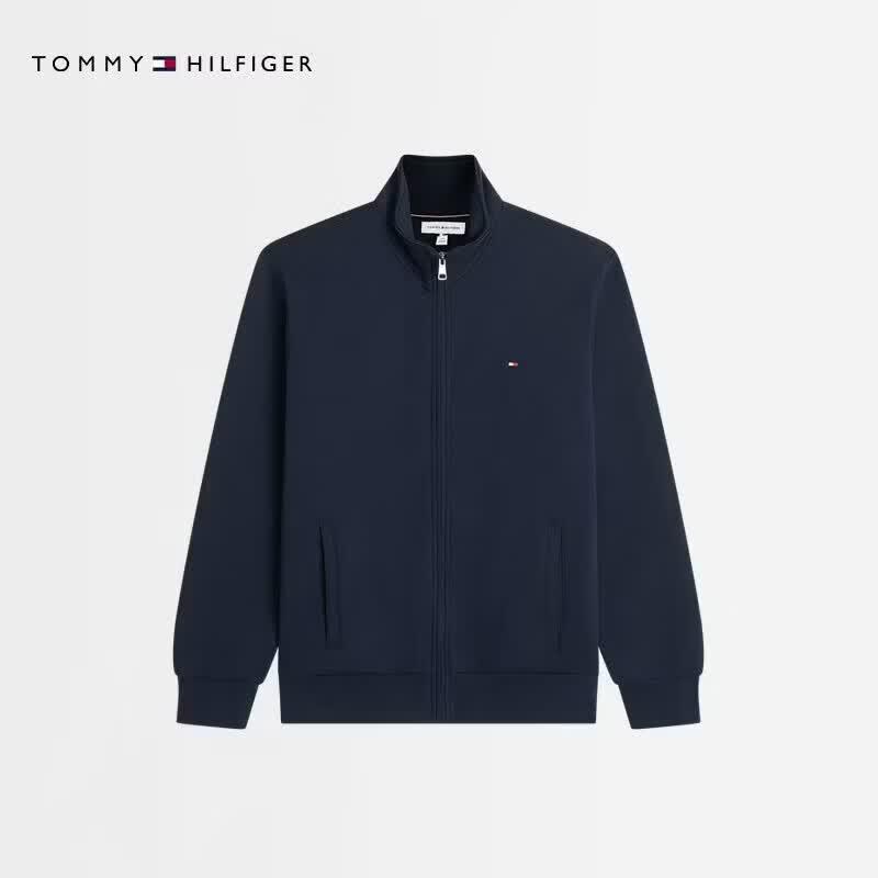 Tommy Hilfiger Men's Fall Embroidered Stand-Collar Full-Zip Sweatshirt