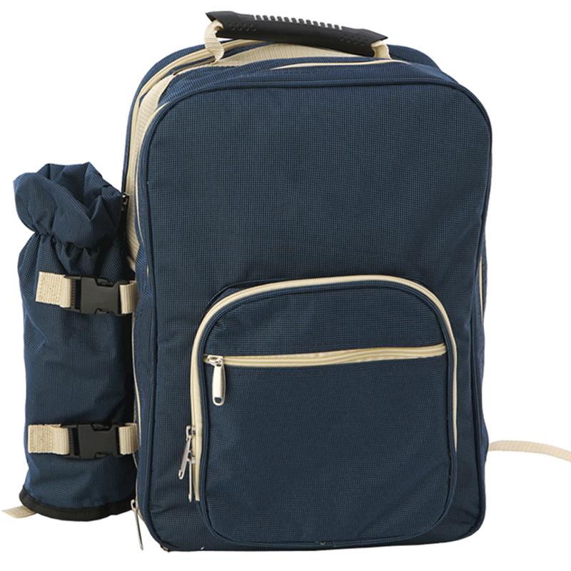 

Портативная сумка-корзина для пикника на 4 человека, с двойными лямками, водонепроницаемая, с отделением-холодильником, для посуды blue #1