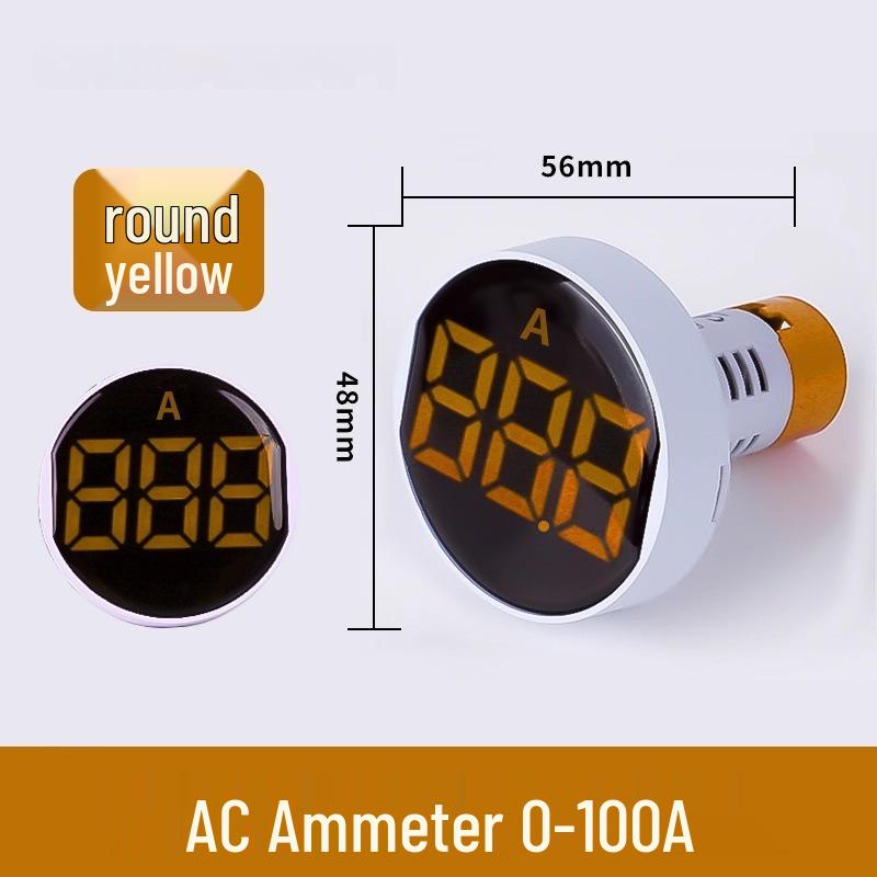 22mm Dual Display LED Voltage Current Frequency Meter - Round/Square