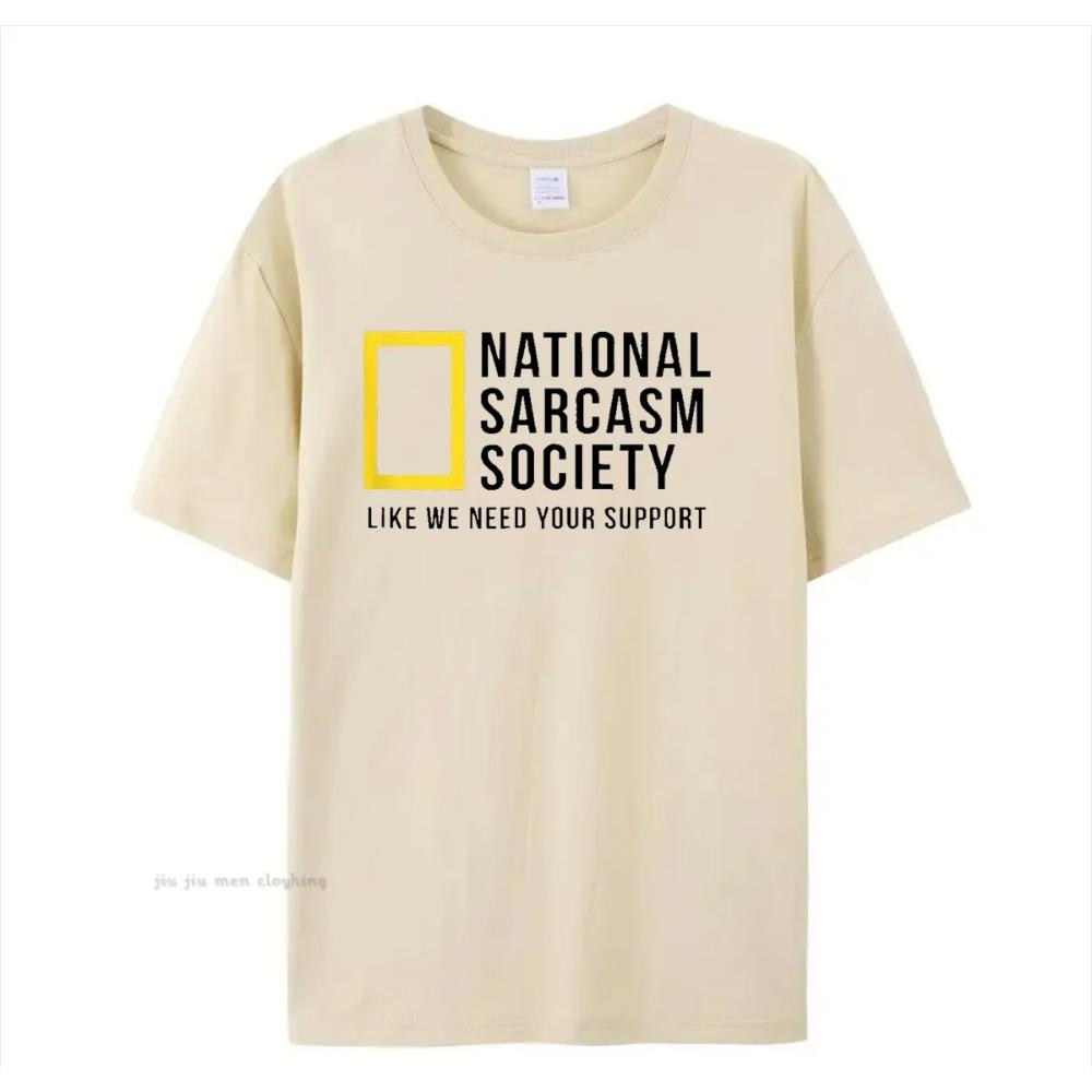National Sarcasm Society Lustiges Sarkastisches Herren Damen T-Shirt Buchstabenaufdruck Tops T-Shirt Baumwolle Herren Übergröße Lässiges Oberteil T-Shirt