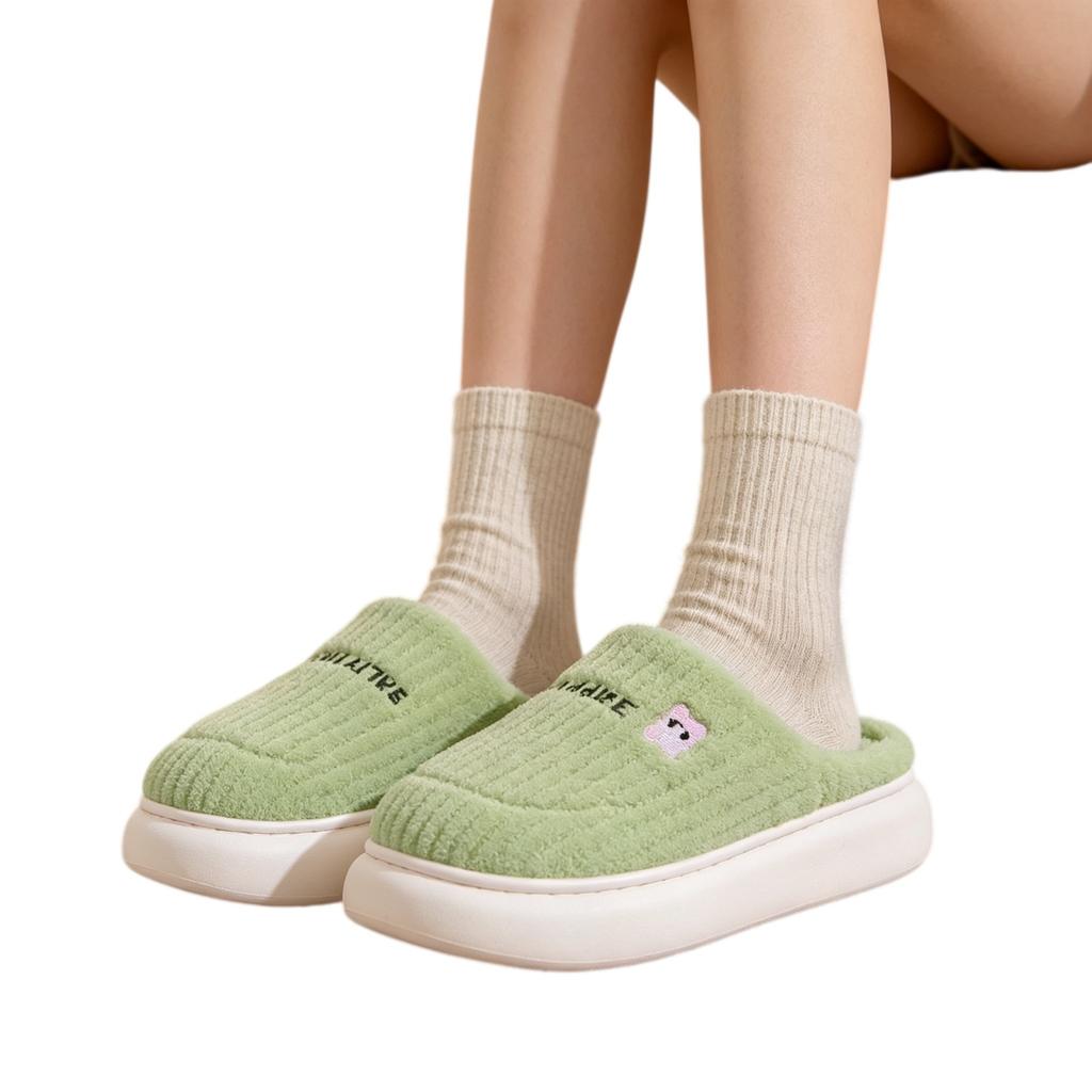 Comfortable Toe Winter Cotton House Slippers for Indoor Home Use