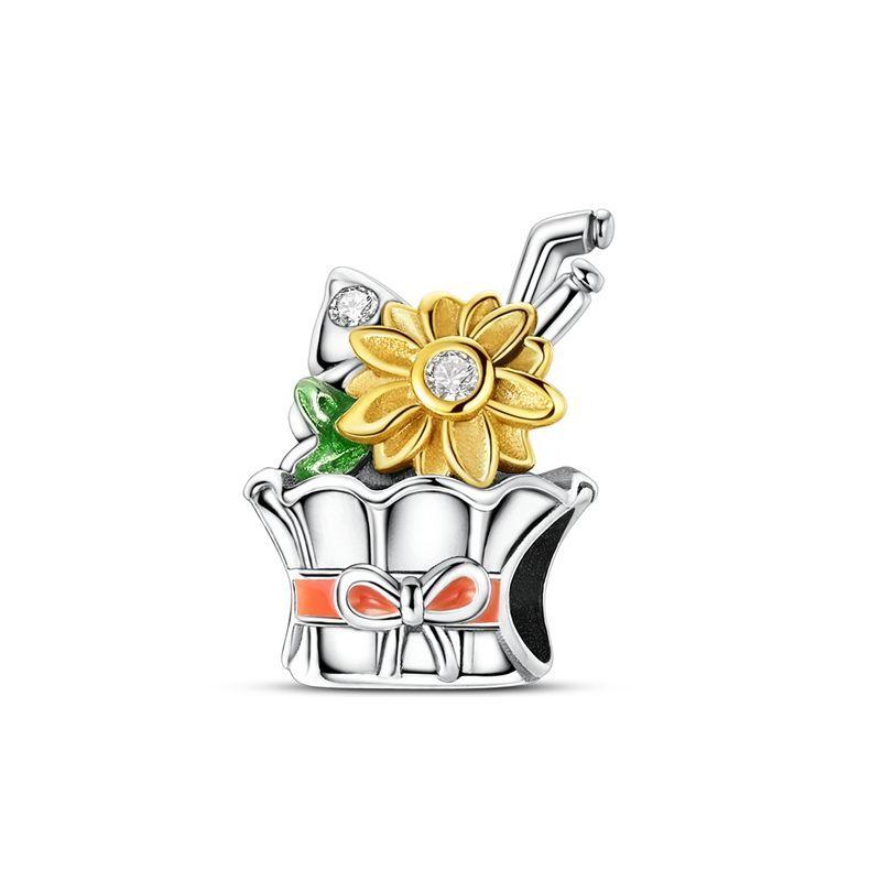 925 Silver Food Series Charms Beads Coffee Cup Bread Cake Ice Cream Pendant Fit Bracelet Necklace Women DIY Fine Gifts