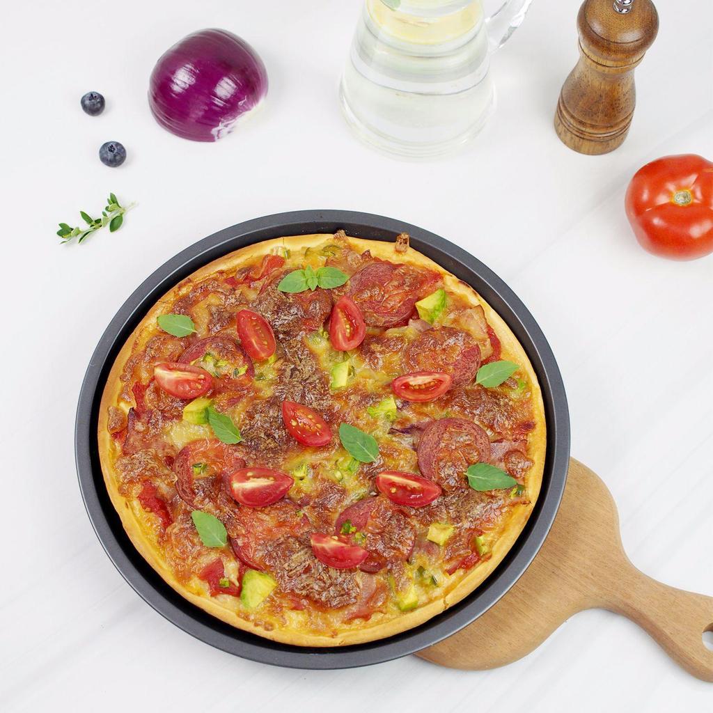 12 Zoll große, antihaftbeschichtete, runde Pizzapfanne und Backform