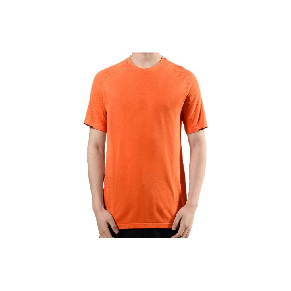 Adidas Solid Color Casual Crew Neck Short Sleeve T-Shirt Men Tops Orange BJ9591
