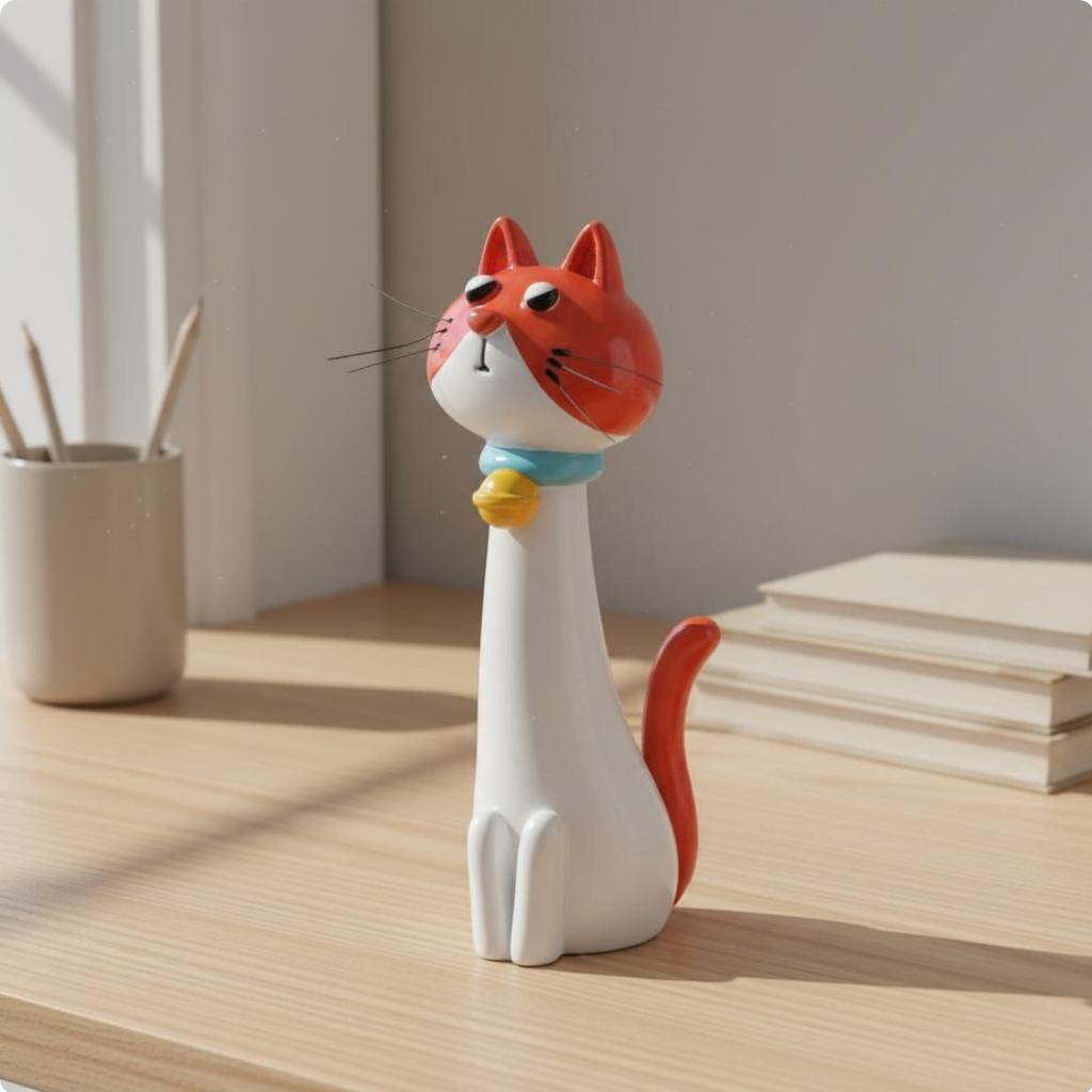 Quirky Vase Cute Design Cartoon Flower Holder Stretched Neck Creature Planter Premium Resin House Decoration
