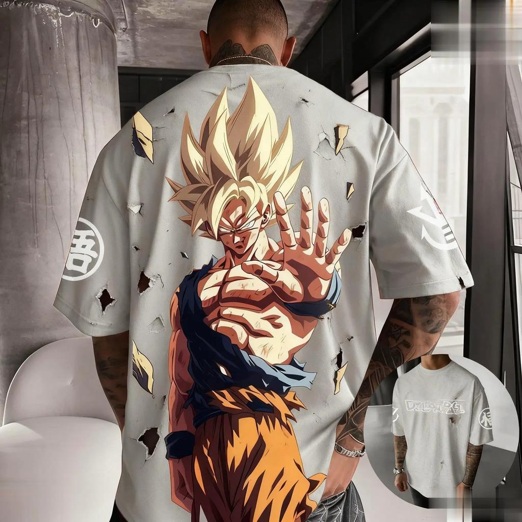 Streetwear Oversized Dragon Ball Goku Ανδρικό T-shirt Εκτύπωση Anime Γυναικείο Casual Κοντομάνικο Γραφικό T-shirt Y2k Ρούχα Καλοκαιρινό Μοντέρνο