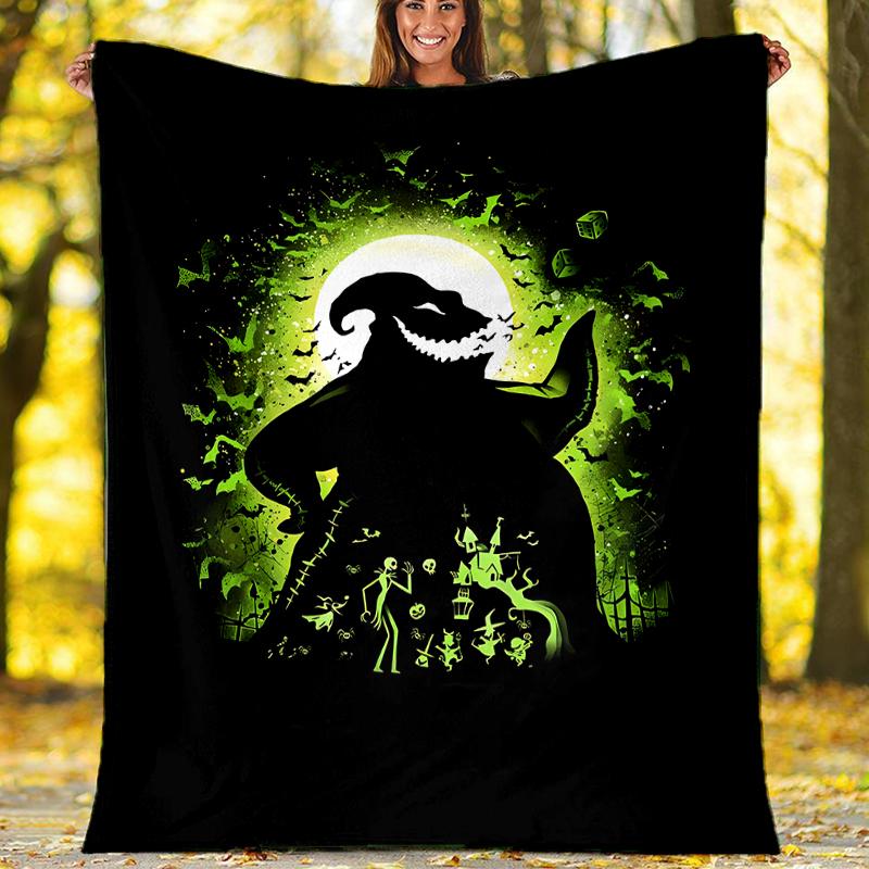 The Nightmare Before Christmas Theme Printed Blanket - Perfect for Couch, Bed, Travel & Outdoor Use | Machine Washable, Cozy & Durable.