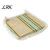 Cotton Linen Pads for Hard Chairs Chair Pad with Ties, Striped Plaid Mat Lightweight Seat Mats Lace Trim, Breathable Dining Office