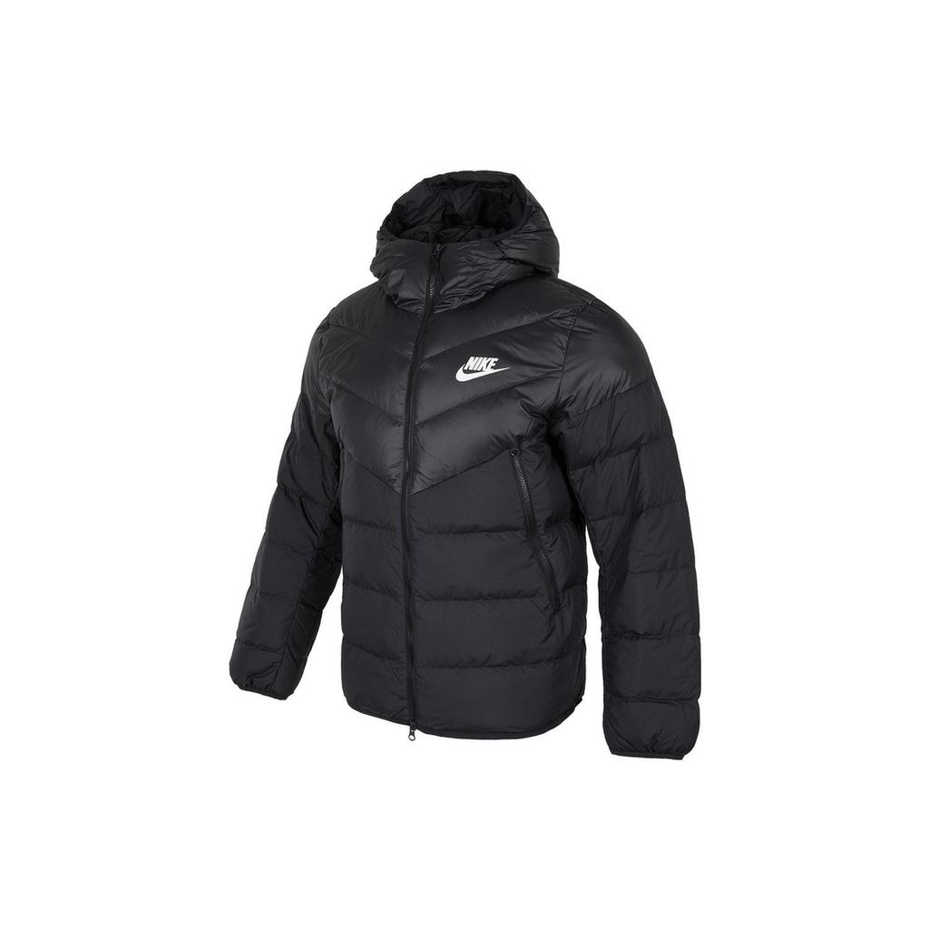 Nová pánská ležérní péřová bunda s kapucí s logem Nike Černá DV0754-010
