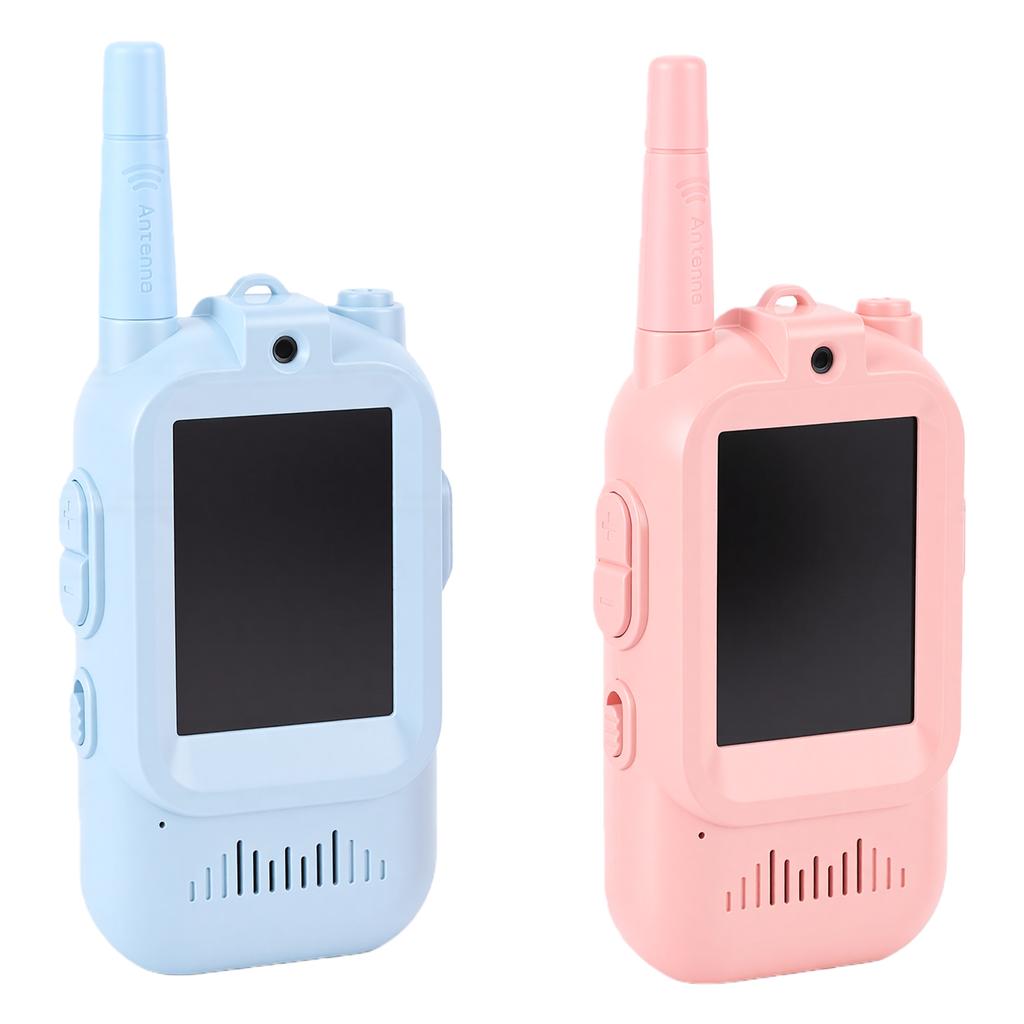 Kids Video Intercom 2.4G WiFi 600m Range 2.0 Inch Screen Rechargeable Video Call Toy with Voice Changer