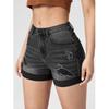 Women Summer Denim Shorts High Waist Ripped Hole Stretch Jeans Short Pants Ladies Casual Shorts