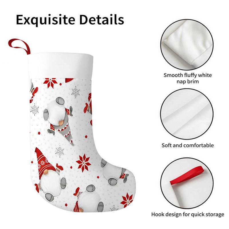 Christmas decoration fireplace hanging stockingChristmas Stockings 1pc 45.72 cm, Christmas Gnome Red White Pri