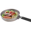 Lixada 1100ml Titanium Fry Pan Ultralight Grill Frying Pan with Folding Handle for Outdoor Cooking Camping Hiking