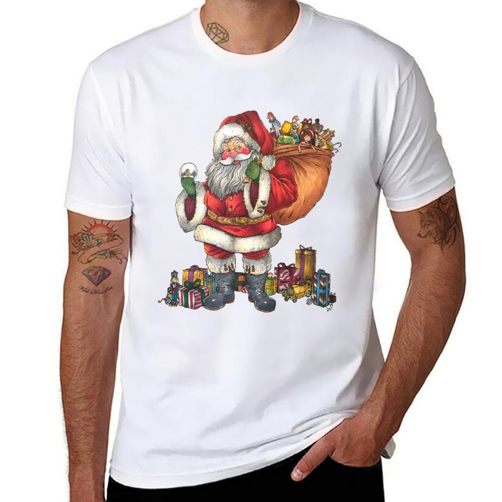 Jolly Old Santa Claus T-Shirt mens graphic t shirts t shirts for man slim fit t shirt man cotton T-Shirt