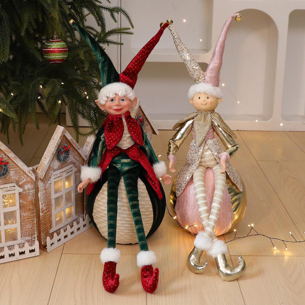 Christmas Elf Decor Plush Fabric Ornaments For Holiday Tree And Hotel Window Display