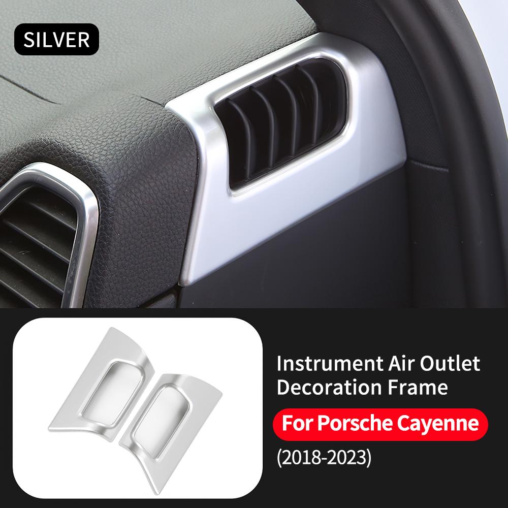 Chrome Abs Car Front Side AC Air Outlet Vent Trim Cover for Porsche Cayenne 2011-   Decor Interior Auto Accessories