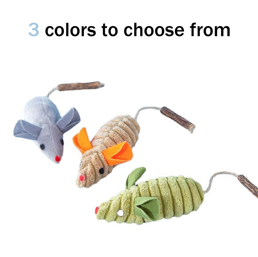 Pet Mice Toy Cats Teaser Animal Toy Interactive Cats Matatabi Mint Toy Simulation Cotton Mouse for Boredom Cats Hunting