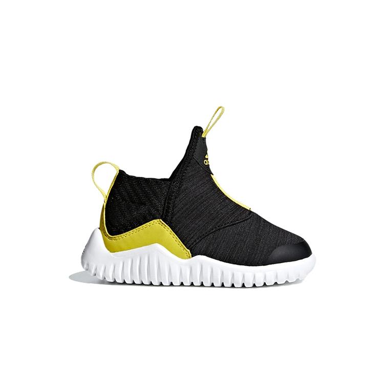 Adidas Rapidazen I Slip Resistant Abrasion Resistant Low top Toddler Shoes Black Yellow White Infant And Toddler AH2536