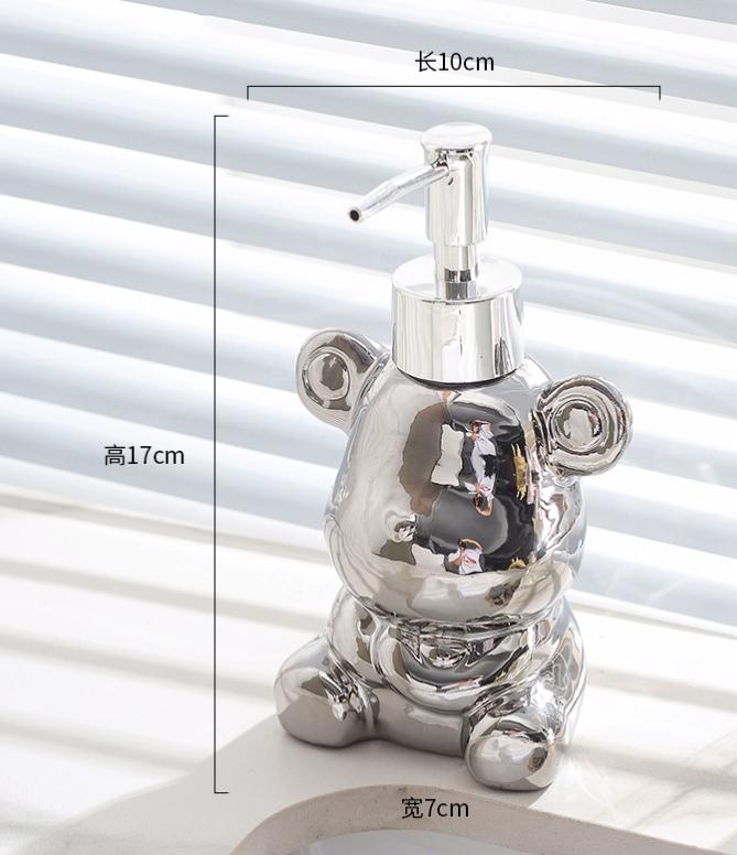 Ceramic Art Cartoon Bear Lotion Bottle, Bathroom Accessories, Household Shower Gel, Sub Packaging Bottle, Luxury Shampoo Bottle