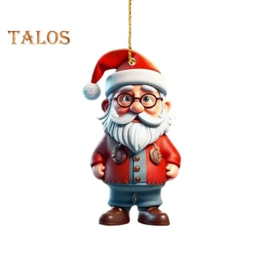 Christmas Ornaments Cartoon Snowman/Santa Xmas Tree Hanging Decoration Holiday Acrylic Decor for Christmas Valentine's Day Winter Party Supplies