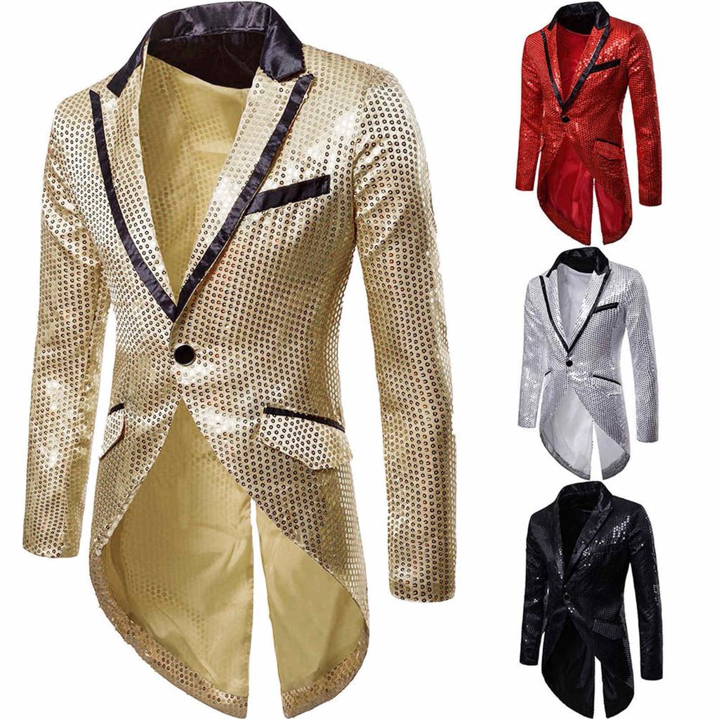 Fashion Charm Men's Casual One Button Fit Suit  Coat Jacket Party Tuxedo