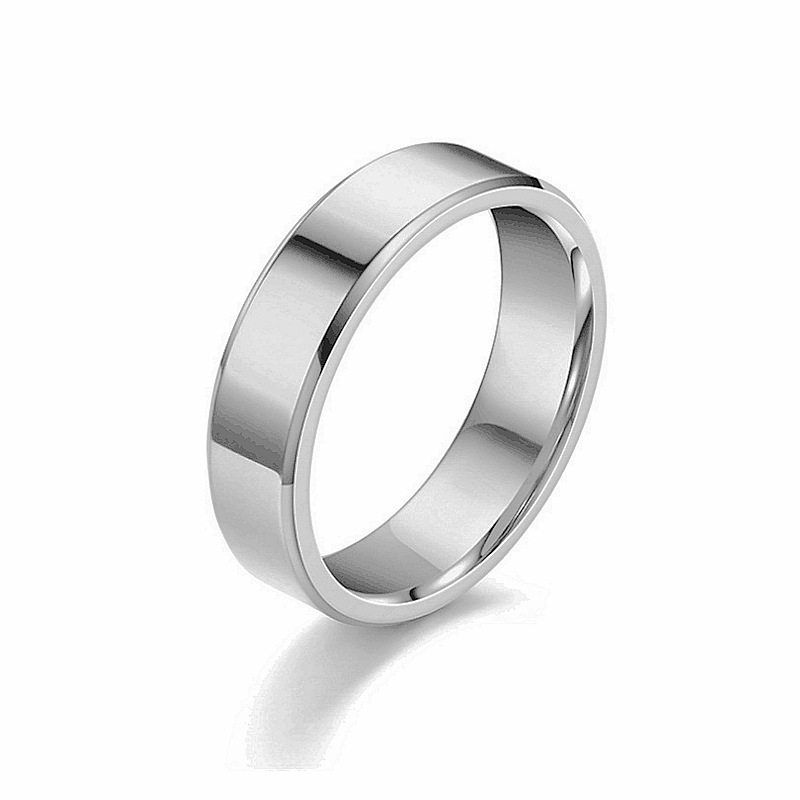 

Cross-Border Foreign Trade E-Commerce Hot-Selling Product Titanium Steel Glossy Couple Ring Fashion Men s Ring 2 Yuan Shop Stall Ornament Silver No. 5