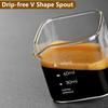 2PCS with Scale Square Measuring Pitcher Transparent Measuring Mini Espresso Cup Milk Cup  Bar Use