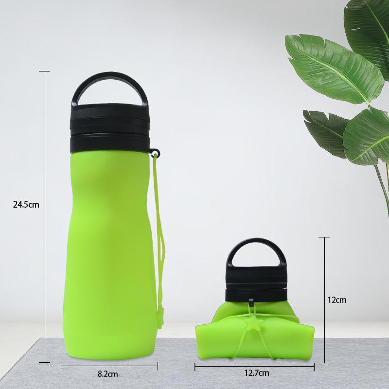 750ML Collapsible Water Bottle, Reuseable BPA Free Silicone Foldable Bottles Portable Hiking Cup For Outdoor Mountaineering Tour