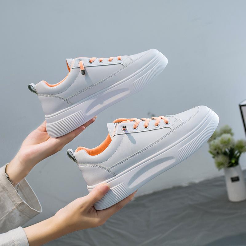 

Platform white shoes women s four seasons new leather surface casual women s single shoes sports board shoes women 40 помаранчевий