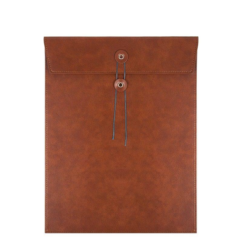 

A4 Business Leather Document Bag Large Capacity Handheld Simple Data Archive Bag High end Meeting Storage Bag Bid