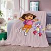 Cartoon D-Dora the Explorer Throw Lightweight 240g Flannel Blanket Soft Skin-friendly for Summer Cooling