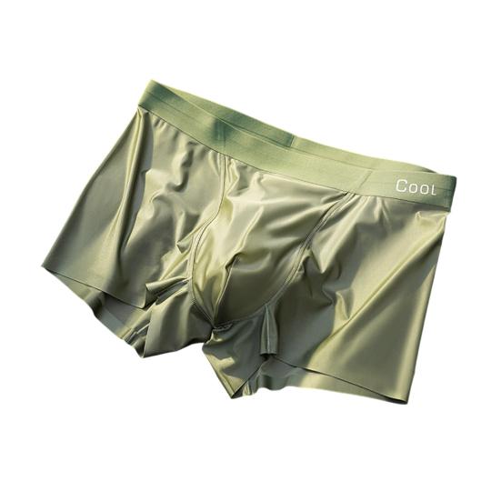 Men Boxer Underwear Elastic Mid-Waist Design Patchwork Color U-Convex Shorts Briefs Smooth Texture Panties