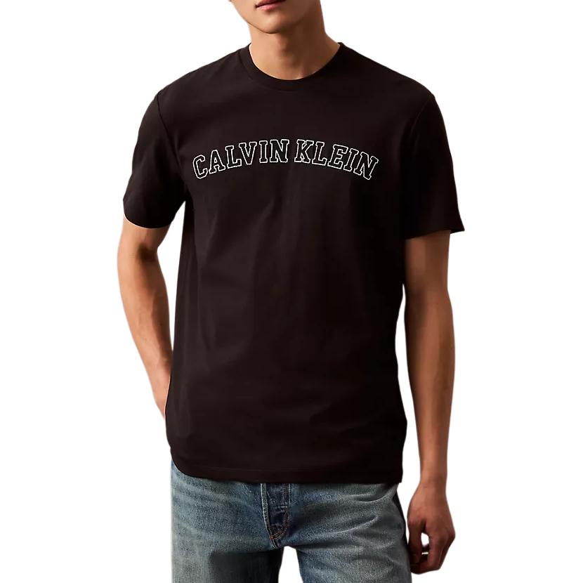 

Calvin Klein Logo Pattern Classic Short Sleeve T-Shirt Men tops Black 40EM882-001 S