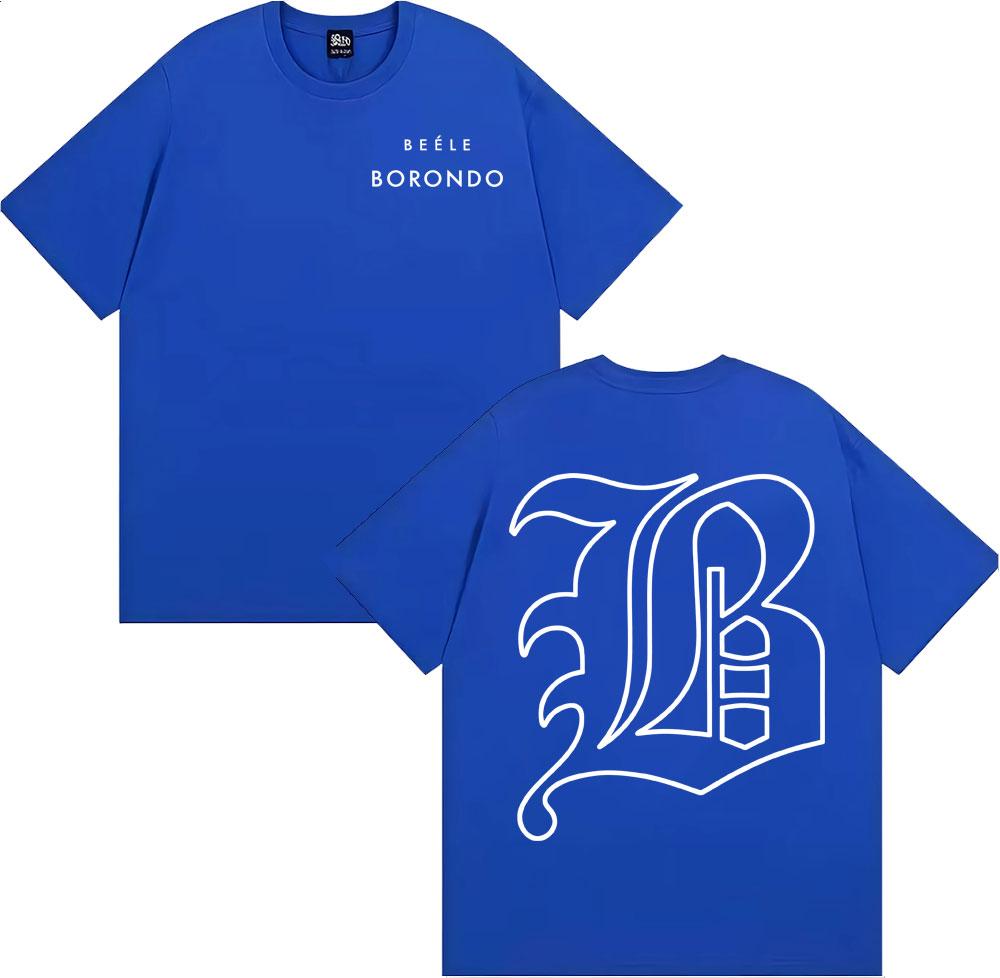 Rapper BEELE Borondo Logo Grafická Pánská Trička Hip Hop Vintage Oversized Tričko Ležérní 100% Bavlna Streetwear