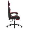 Gaming Chair with Footrest Swivel Black & Burgundy Artificial Leather