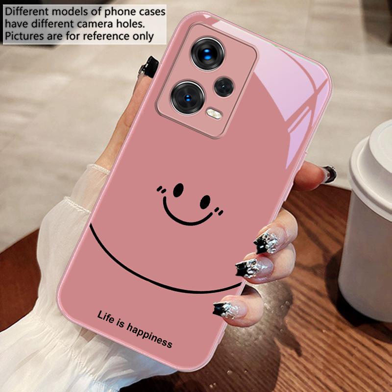Life is about being happy For Redmi Note 10 10T 11 12 13 14 11T 11S 12 14 Pro Plus A4 14C A3 A3x K40 Gaming Tempered Phone Case