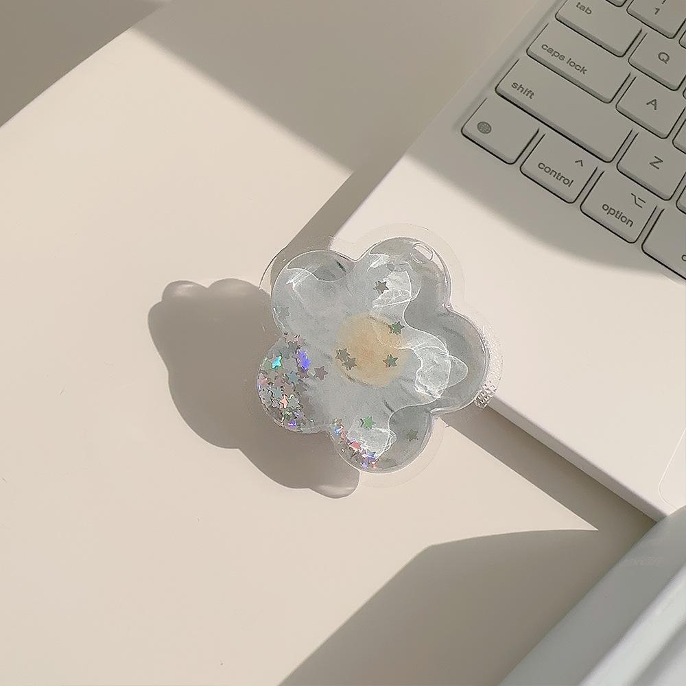 Floral IPhone 16 Suitable for Apple 14 Mobile Phone Case 11 Simple 15pro Quicksand Stand 12 Transparent 13 Airbag